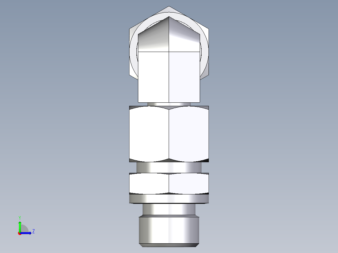 卡套式工业通用硬管接头EO_Assembled_adjustable_standpipe_elbow_EVW12LR71左视图