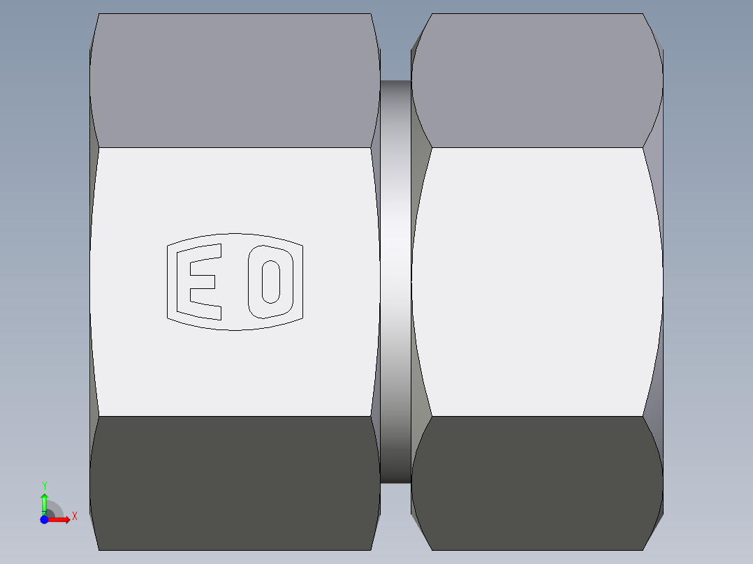 卡套式工业通用硬管接头EO_Swivel_connector_GAI38SR71前视图