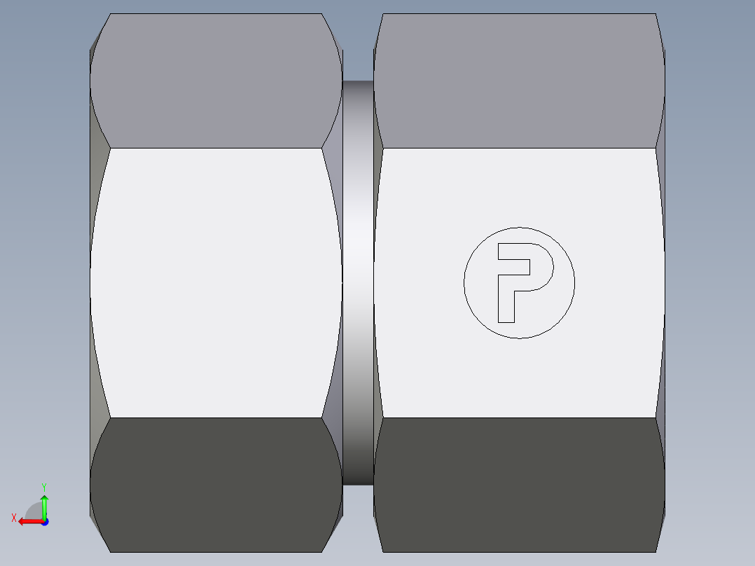卡套式工业通用硬管接头EO_Swivel_connector_GAI38SR71后视图