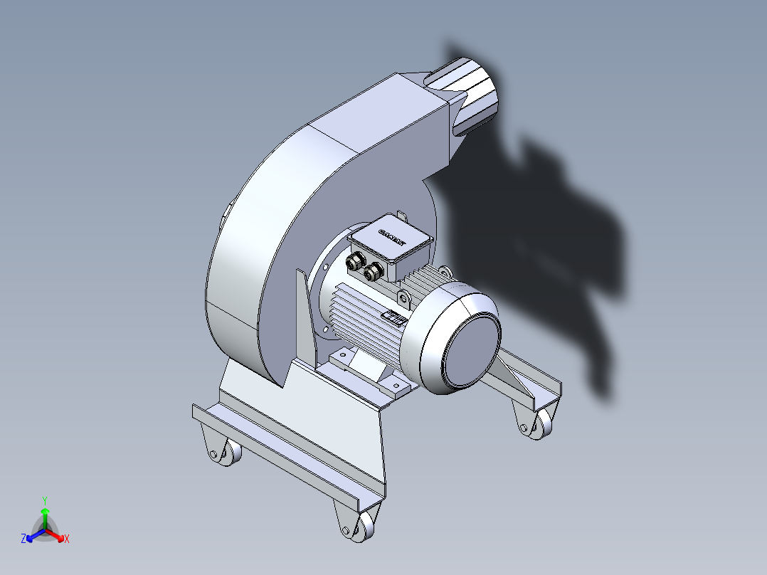 11100风量移动式抽风机正等轴测图