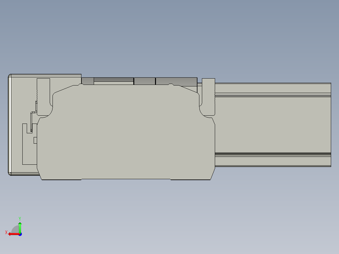 直线模组LHB17-L40-S1750-BR设计图纸后视图