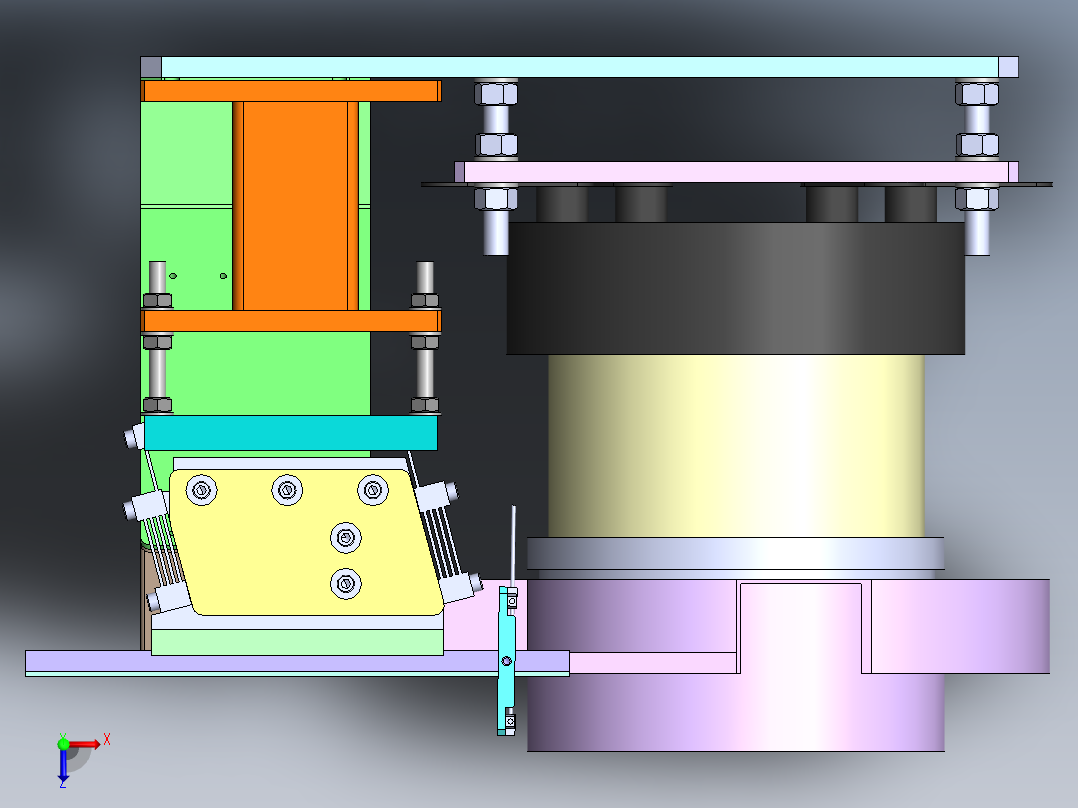 振动盘 外直径300 带直线送料器 200逆俯视图