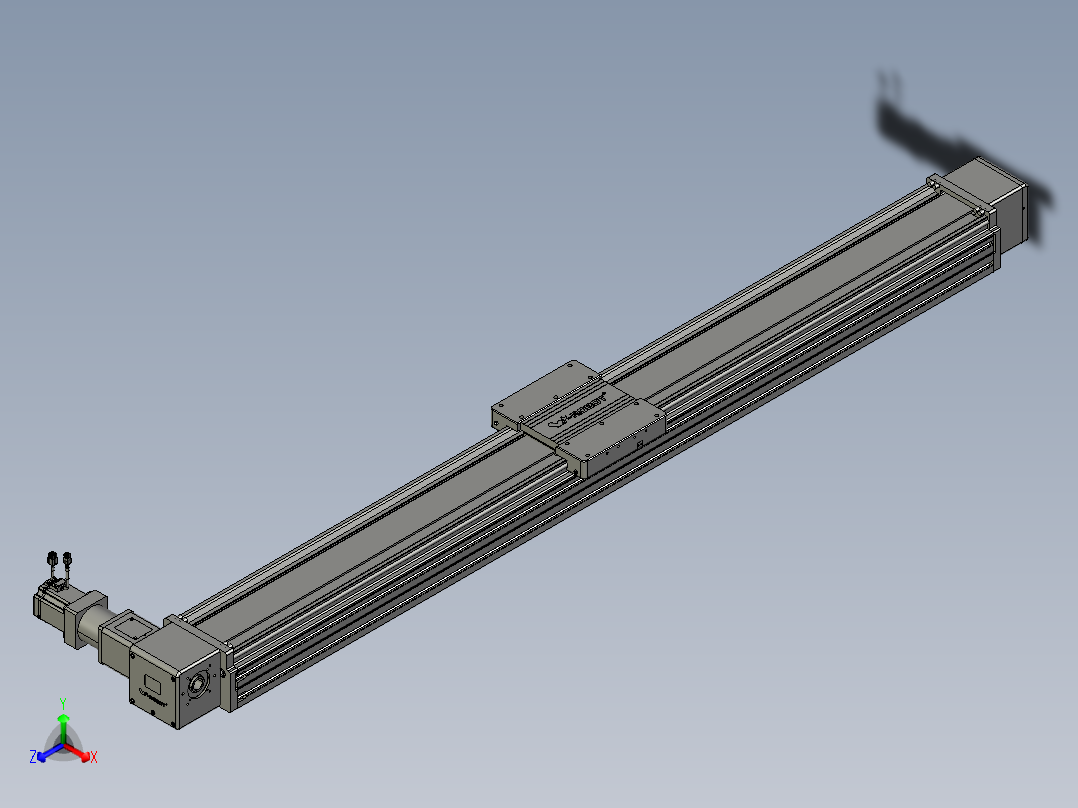 威洛博直线电机模组EB20-L224-S1850-R-ZP75-MS3-5K正等轴测图