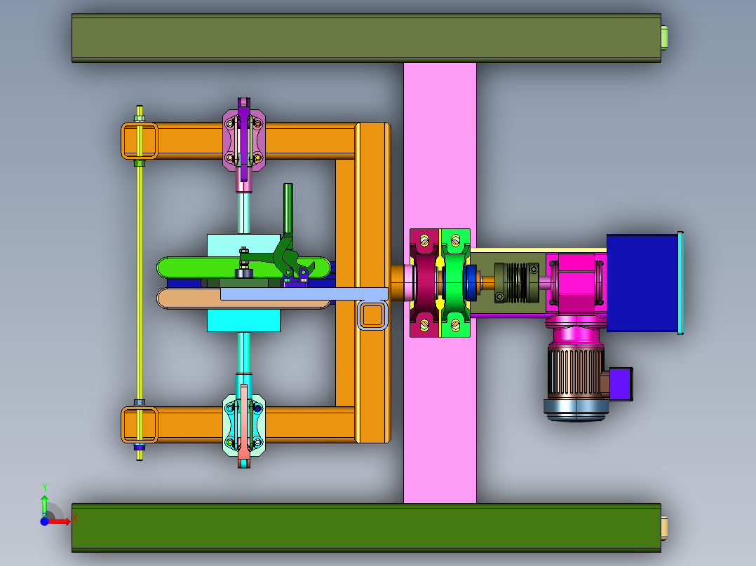电动翻转移动工装小车前视图