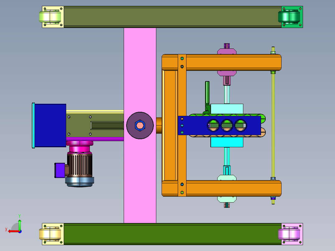电动翻转移动工装小车后视图