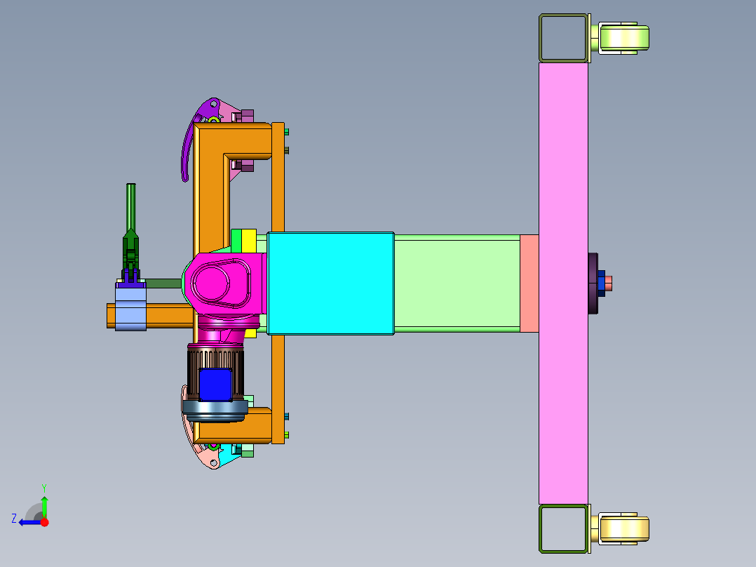 电动翻转移动工装小车右视图