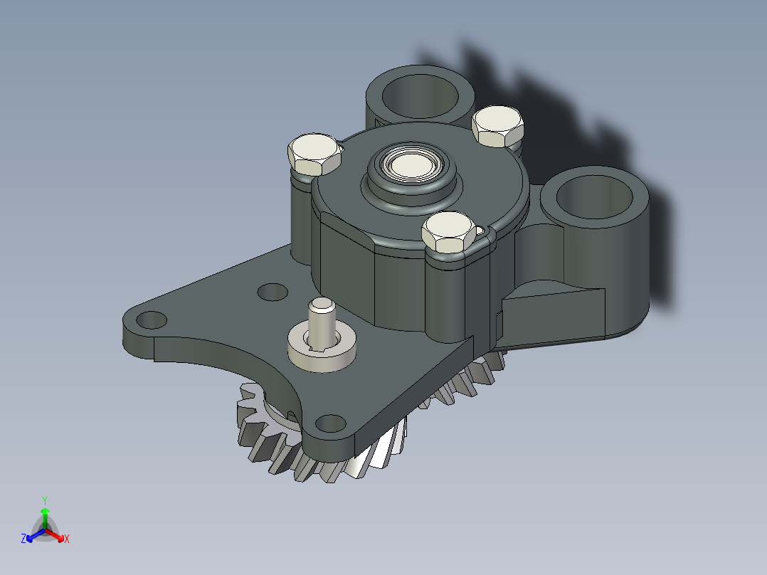 4100型机油泵正等轴测图