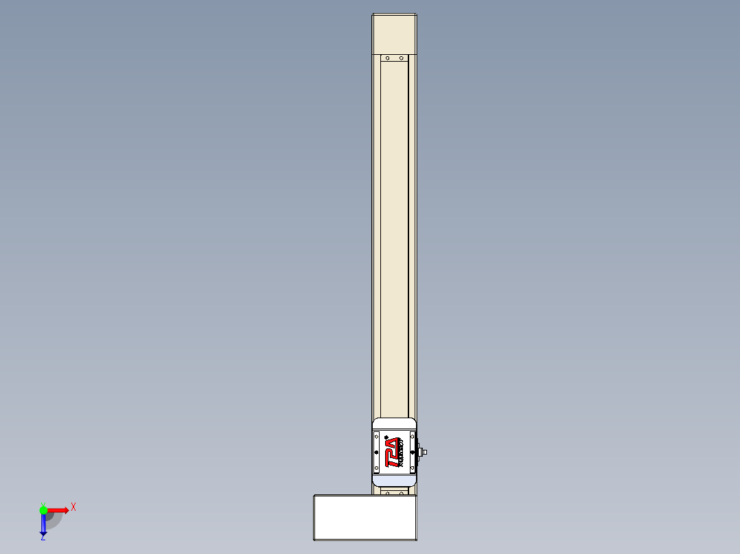 同步带全封闭直线模组TPA-HCB-65S-90-L500-ML-Y-P10-N3俯视图