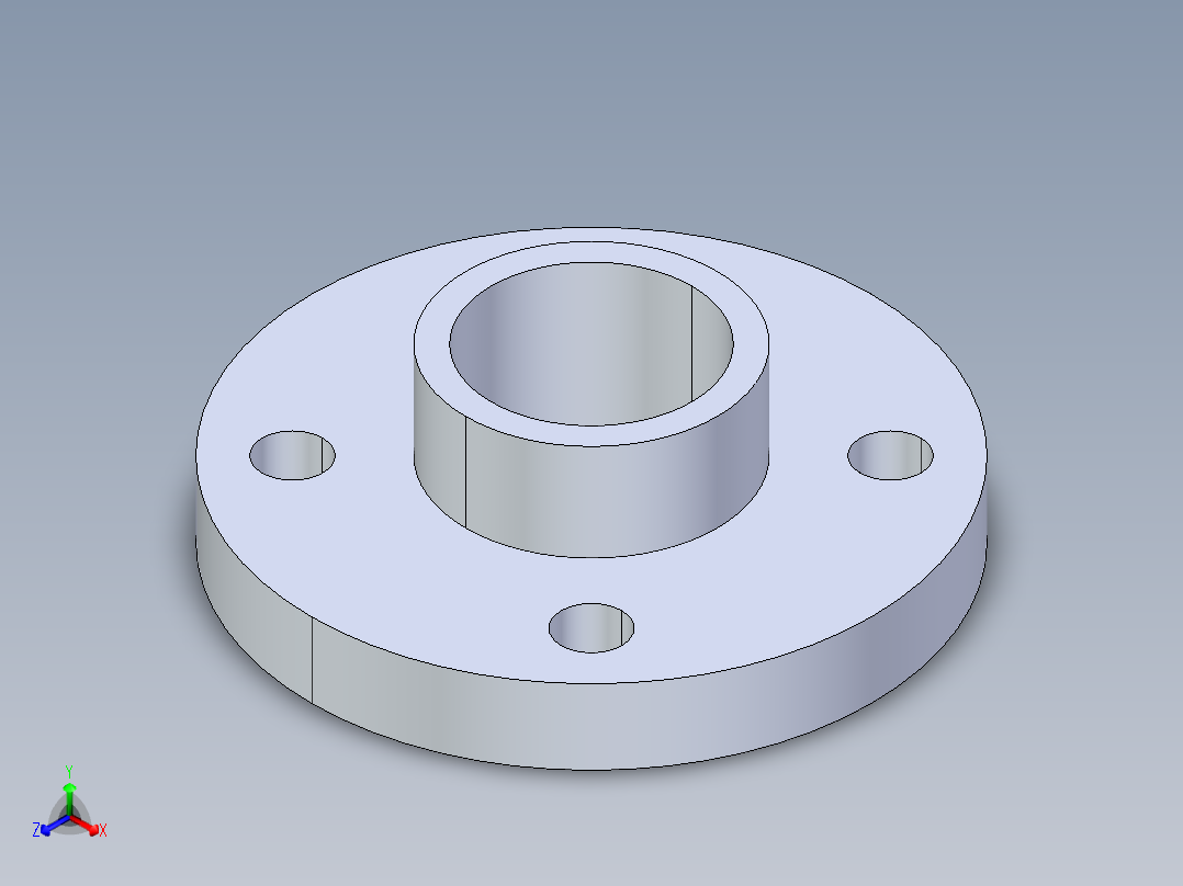 CPVC管件23-Sch80_Flange One-Piece_SOC_9851-012_1.25in正等轴测图