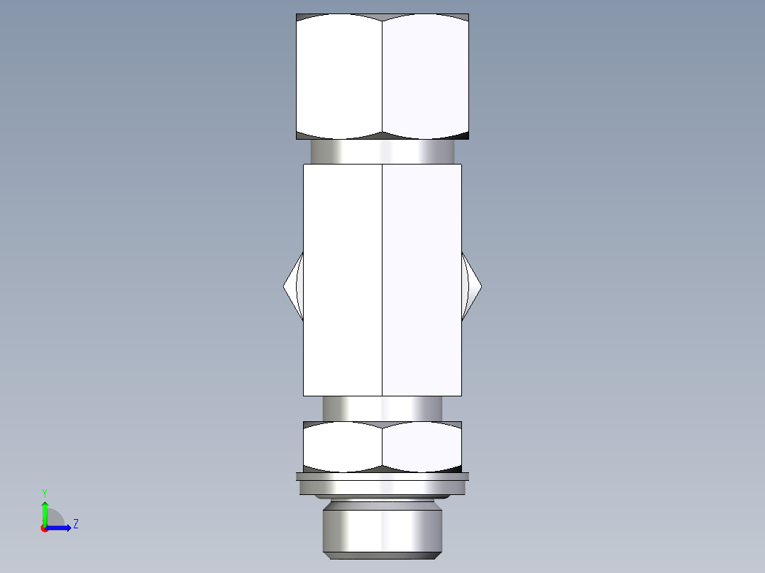 卡套式工业通用硬管接头EO_Adjustable_locknut_run_tee_LEE12SRCF左视图