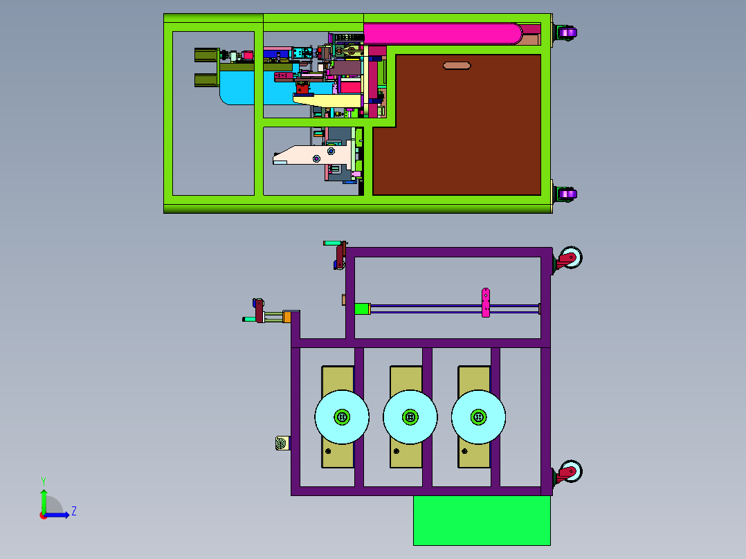 送线裁线压多芯端子设备左视图