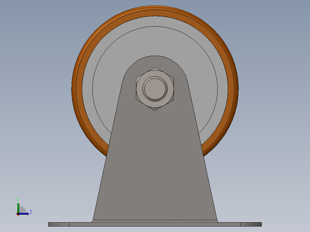 固定脚轮左视图