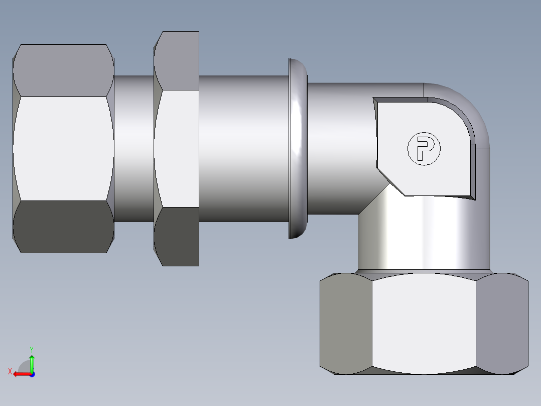 卡套式工业通用硬管接头EO_Bulkhead_elbow_WSV18ZLCF后视图