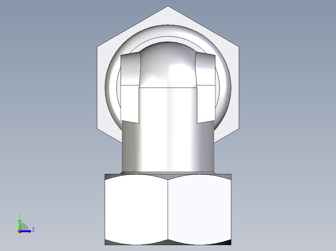 卡套式工业通用硬管接头EO_Bulkhead_elbow_WSV18ZLCF左视图