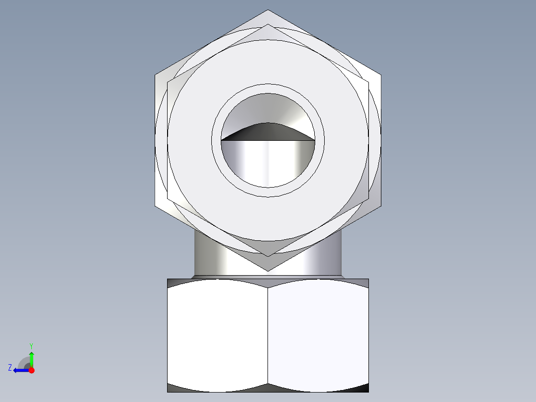 卡套式工业通用硬管接头EO_Bulkhead_elbow_WSV18ZLCF右视图