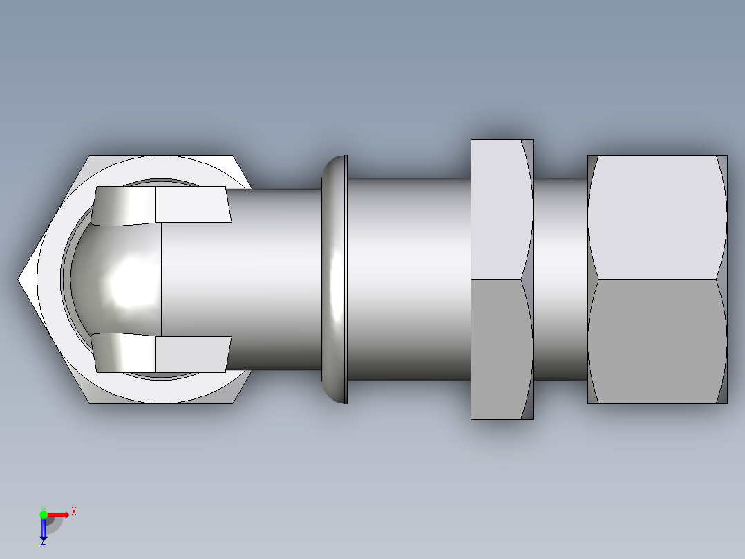 卡套式工业通用硬管接头EO_Bulkhead_elbow_WSV18ZLCF俯视图