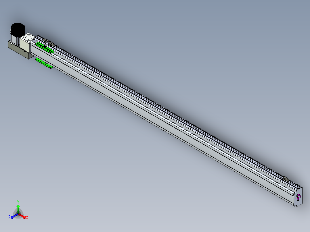 同步带滑台-半封闭B10H-L45-S1700-L-P40-D3正等轴测图