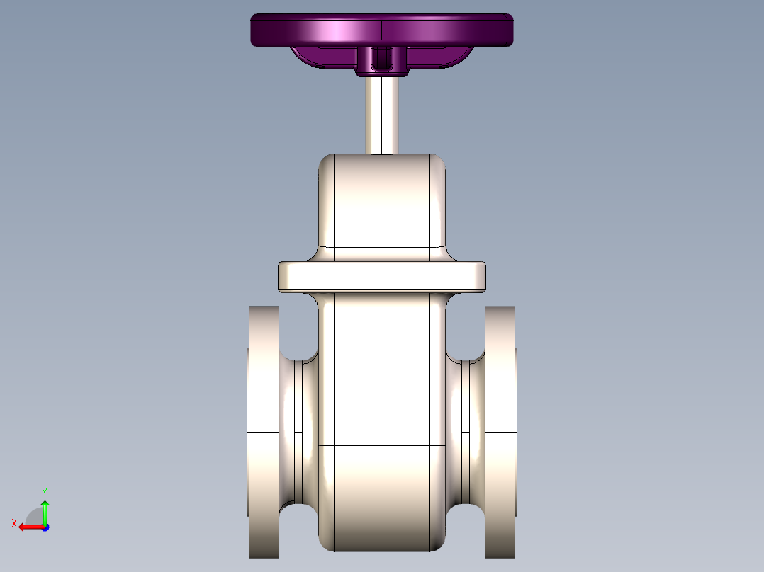 阀门模型GATE_VALVE后视图