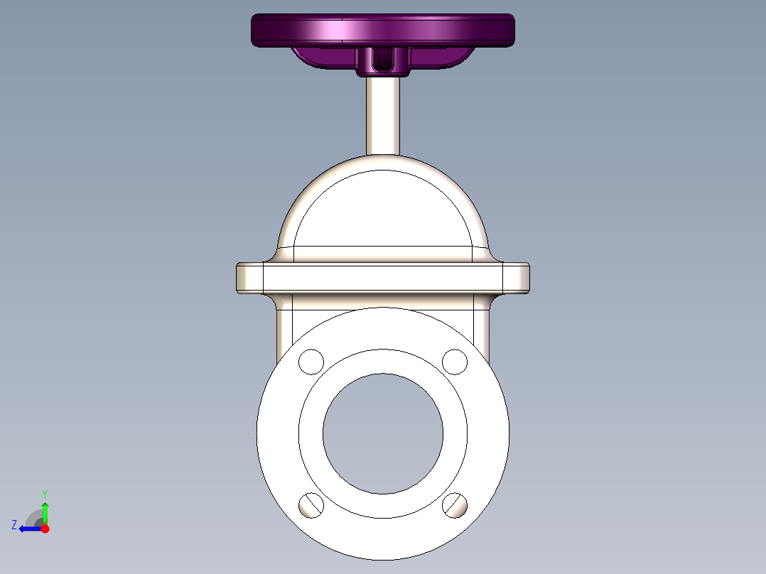 阀门模型GATE_VALVE右视图