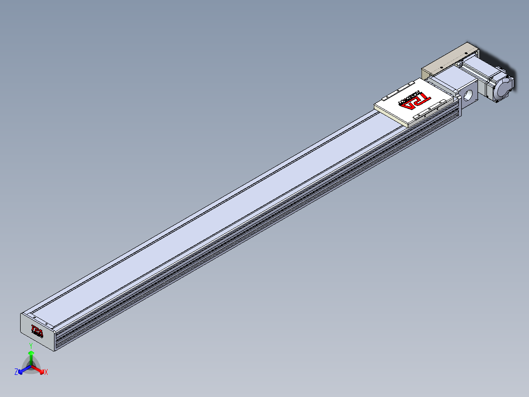同步带全封闭直线模组TPA-HCB-110D-90-L1100-MR-Y-P40-N3正等轴测图