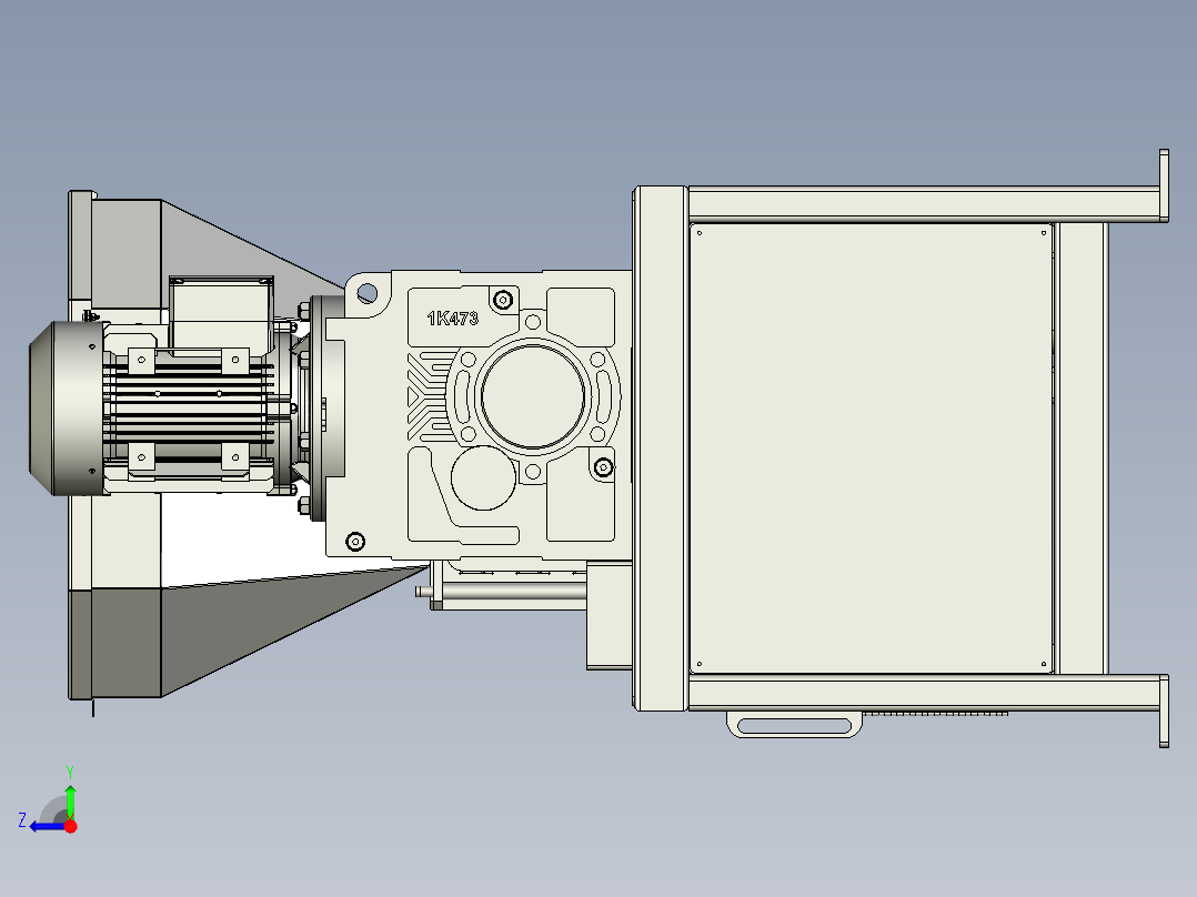 工业碎纸机模型右视图
