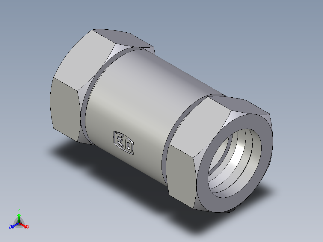 卡套式工业通用硬管接头EO_Weld_bulkhead_fitting_ESV42ZL71正等轴测图