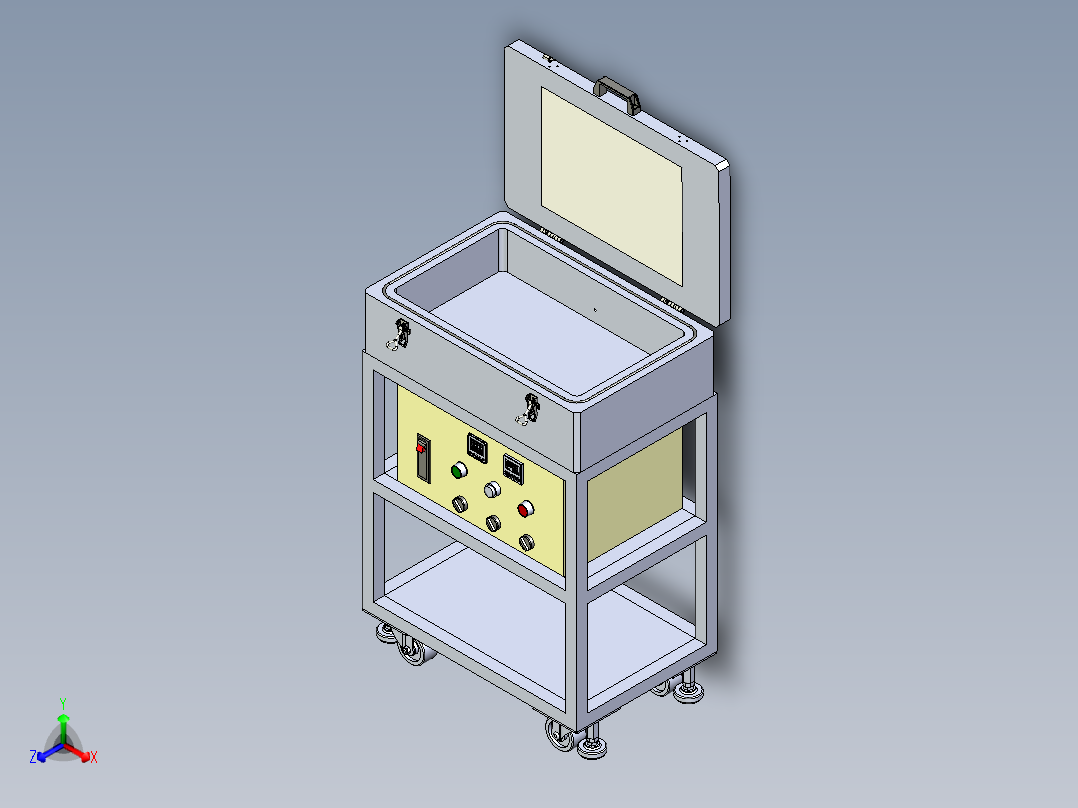 眼镜精密部件超声波清洗台正等轴测图