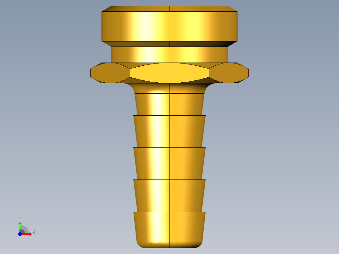 水管接头Hose Barb to Male Hose Thread 53GH-8-12前视图