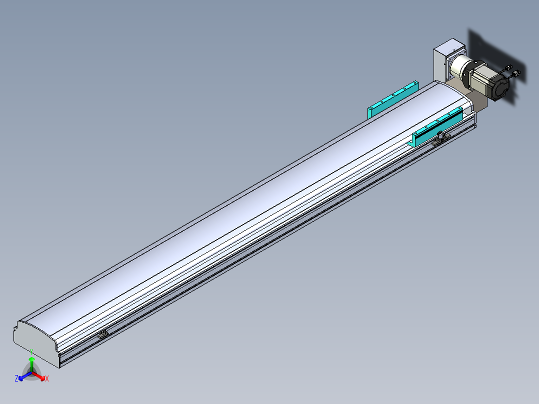 同步带滑台-半封闭B22H-L100-C-S1600-LU-P75-D3-N5主视图
