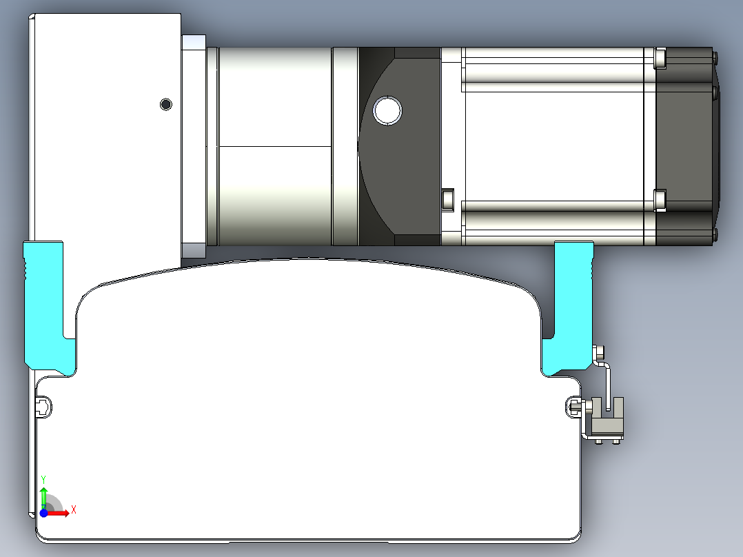 同步带滑台-半封闭B22H-L100-C-S1600-LU-P75-D3-N5前视图