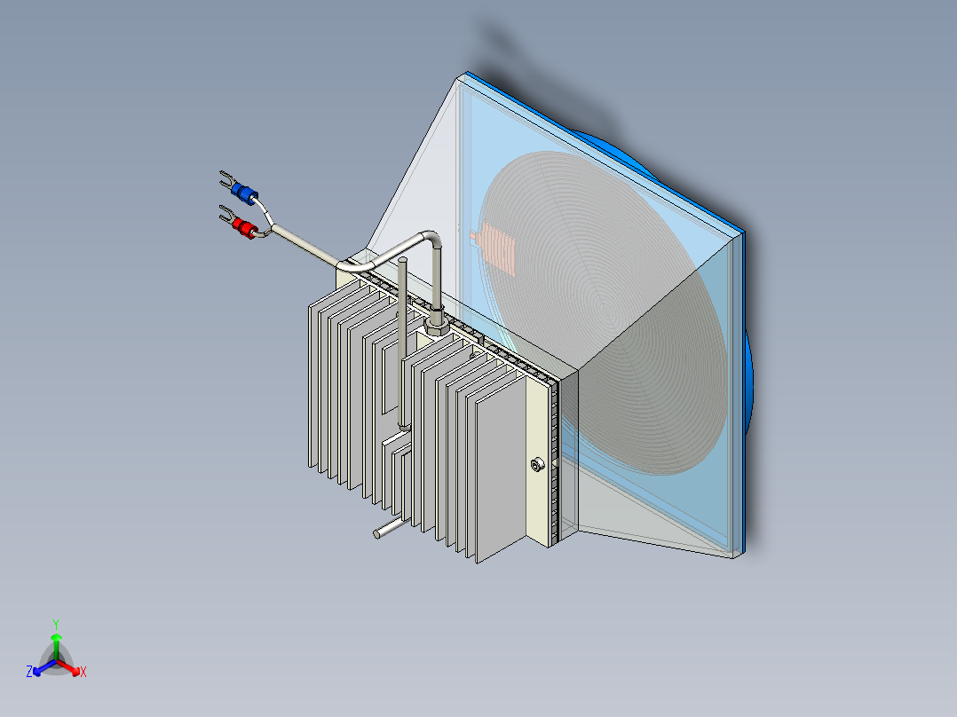 透镜太阳能电源正等轴测图