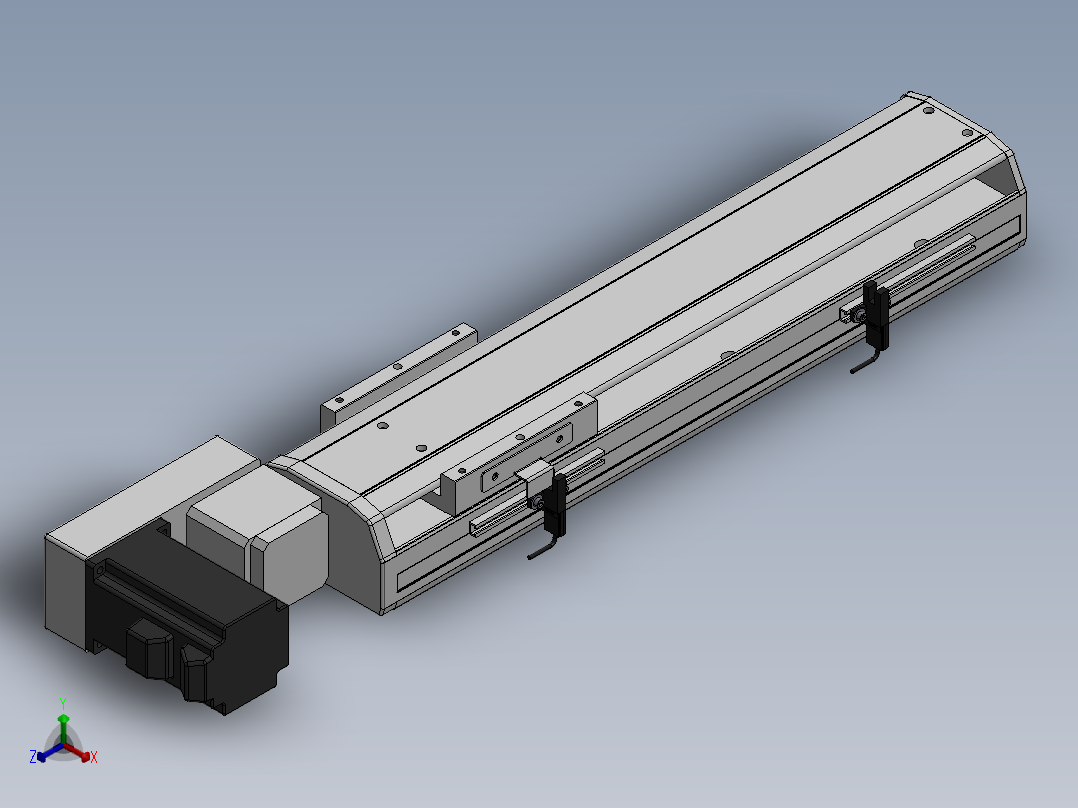 精密模组MT100-L78-250-L-M10-C4正等轴测图