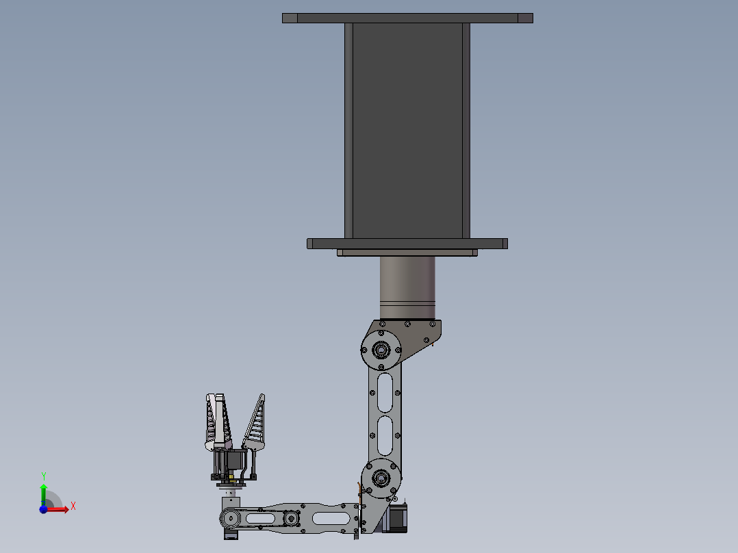 高度灵活小机械手sw18可编辑前视图