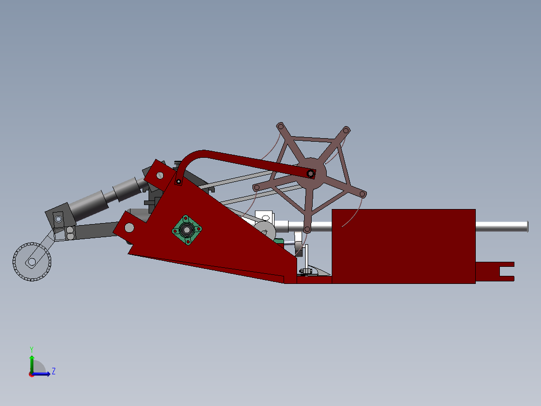 苜蓿收获机的设计【带SolidWorks三维】【3张CAD图纸+开题报告左视图