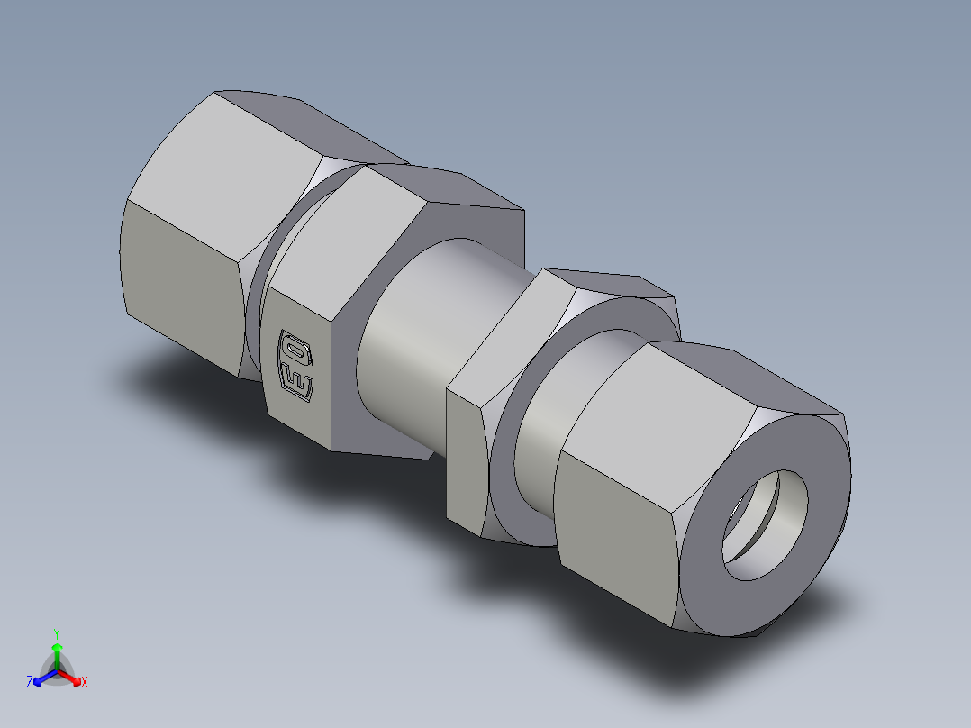 卡套式工业通用硬管接头EO_Bulkhead_union_SV12ZS71主视图