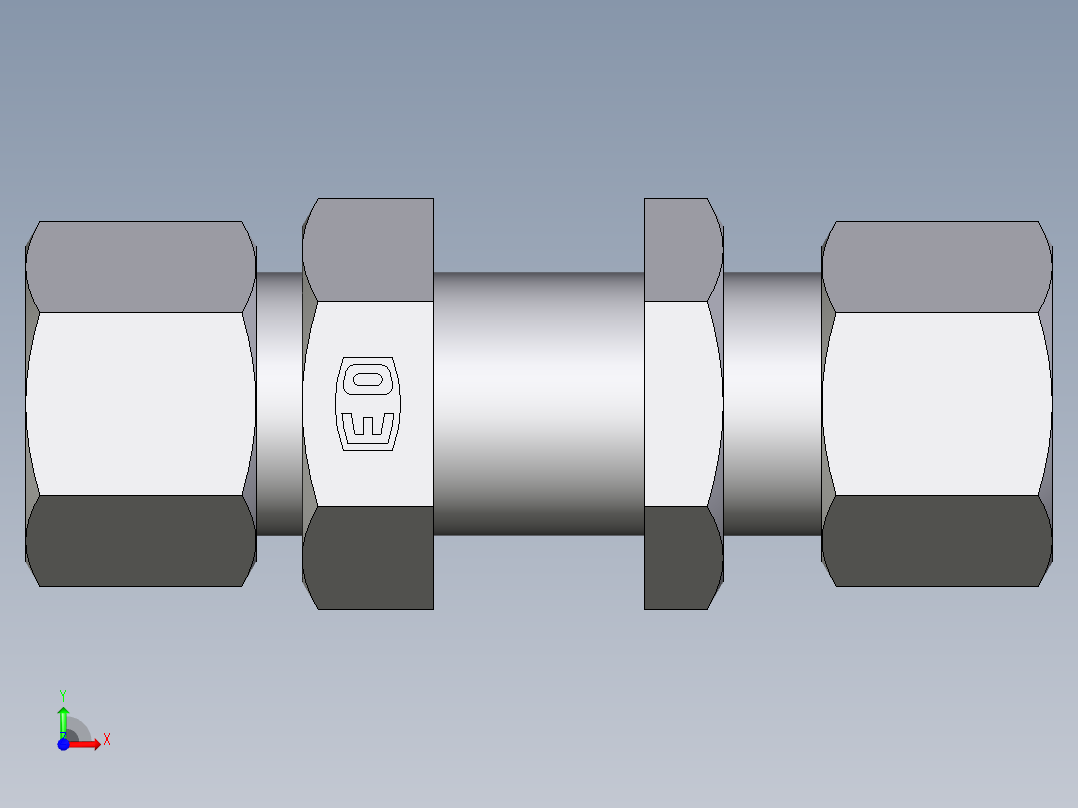 卡套式工业通用硬管接头EO_Bulkhead_union_SV12ZS71前视图