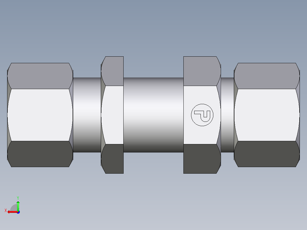 卡套式工业通用硬管接头EO_Bulkhead_union_SV12ZS71后视图