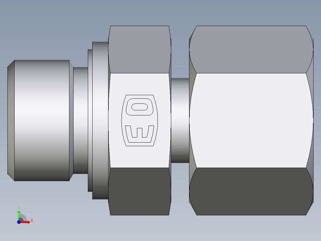 卡套式工业通用硬管接头EO_Standpipe_connector_EVGE14SMEDCF前视图