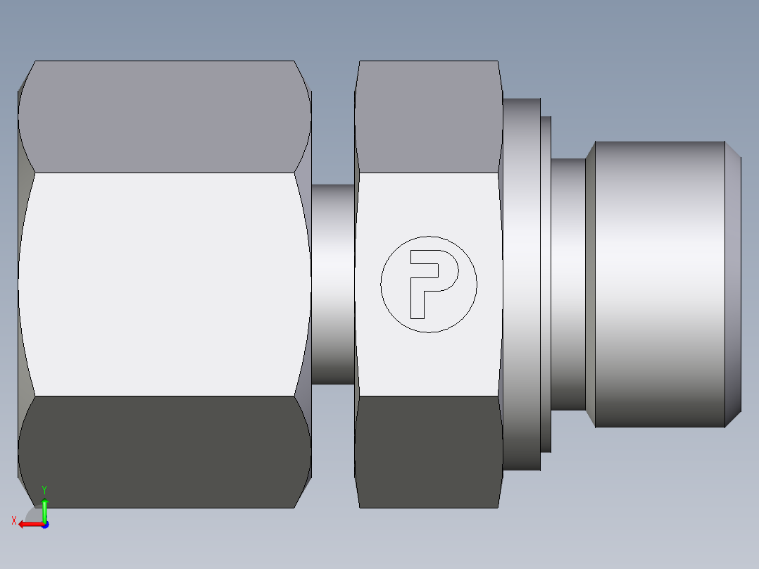 卡套式工业通用硬管接头EO_Standpipe_connector_EVGE14SMEDCF后视图