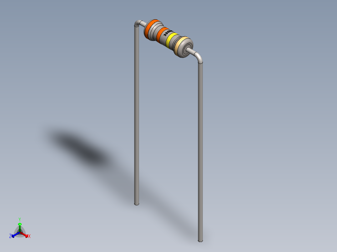 电容器 二极管 电阻器-Resistor 330K Ohm正等轴测图