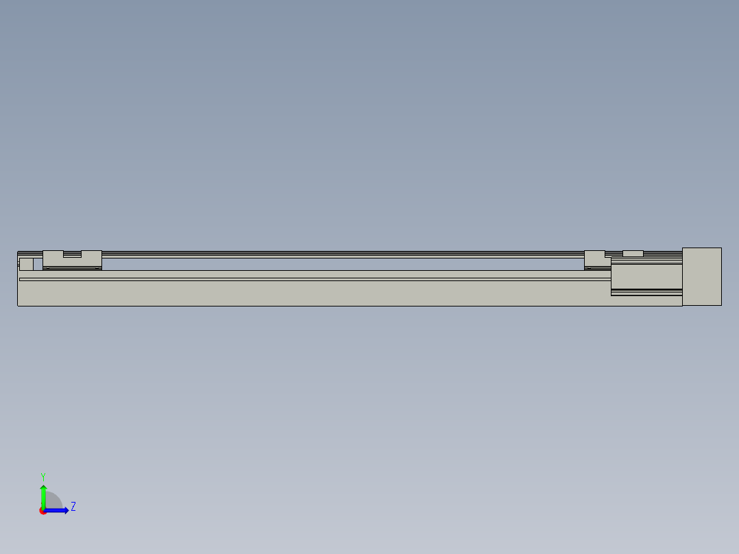 直线模组LHA6-S550-R-100W(16丝杆)设计图纸左视图