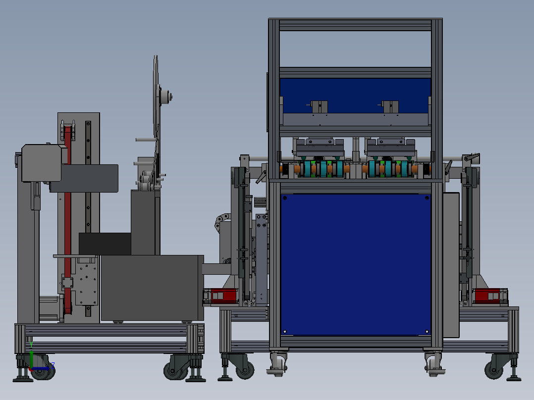 软包装理袋困扎设备左视图