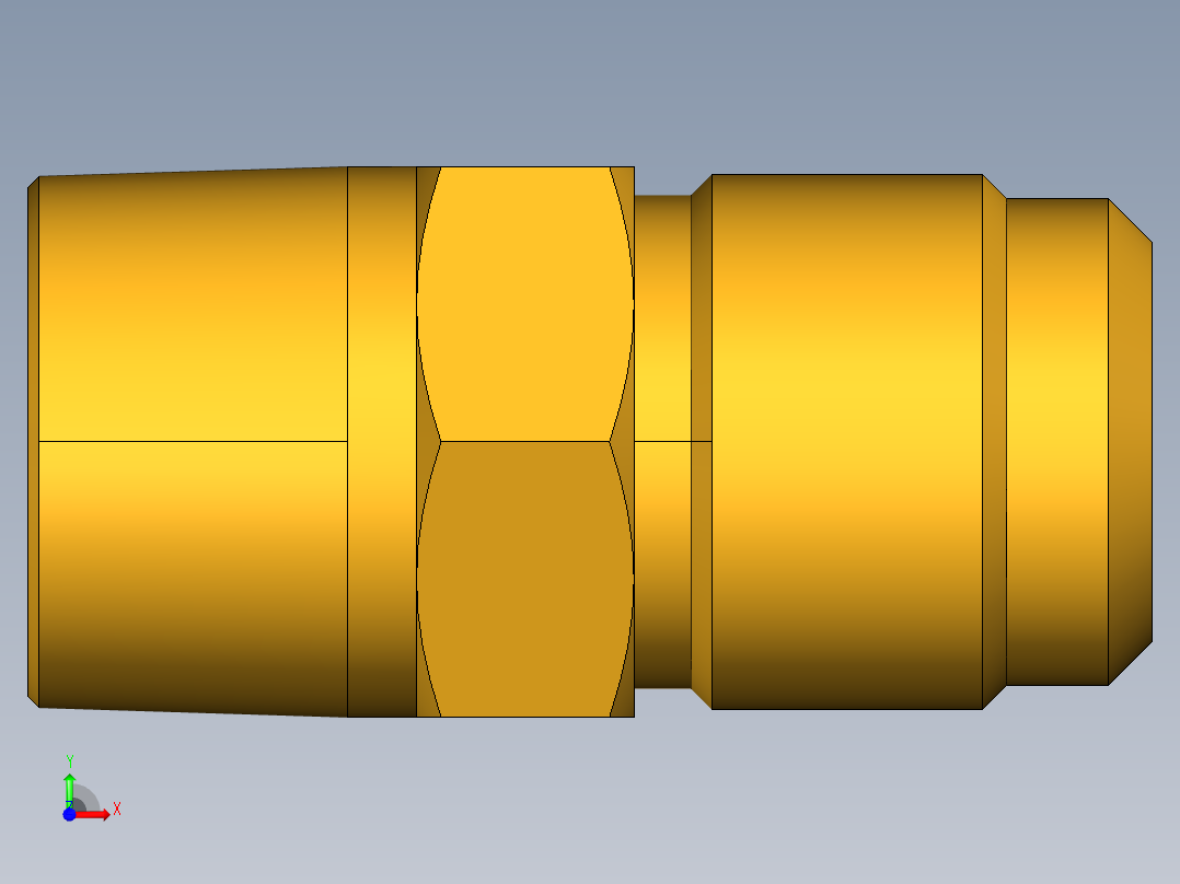 扩口式工业通用硬管接头Male Connector 48F-12-12前视图