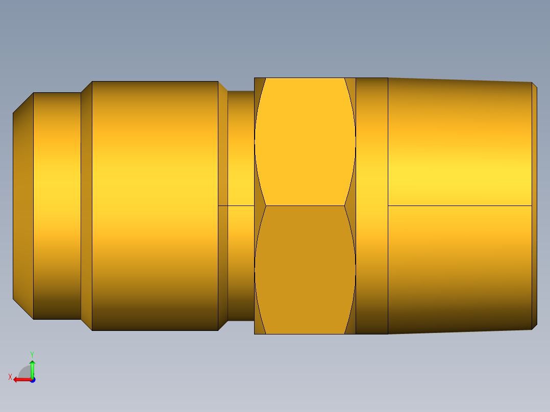 扩口式工业通用硬管接头Male Connector 48F-12-12后视图