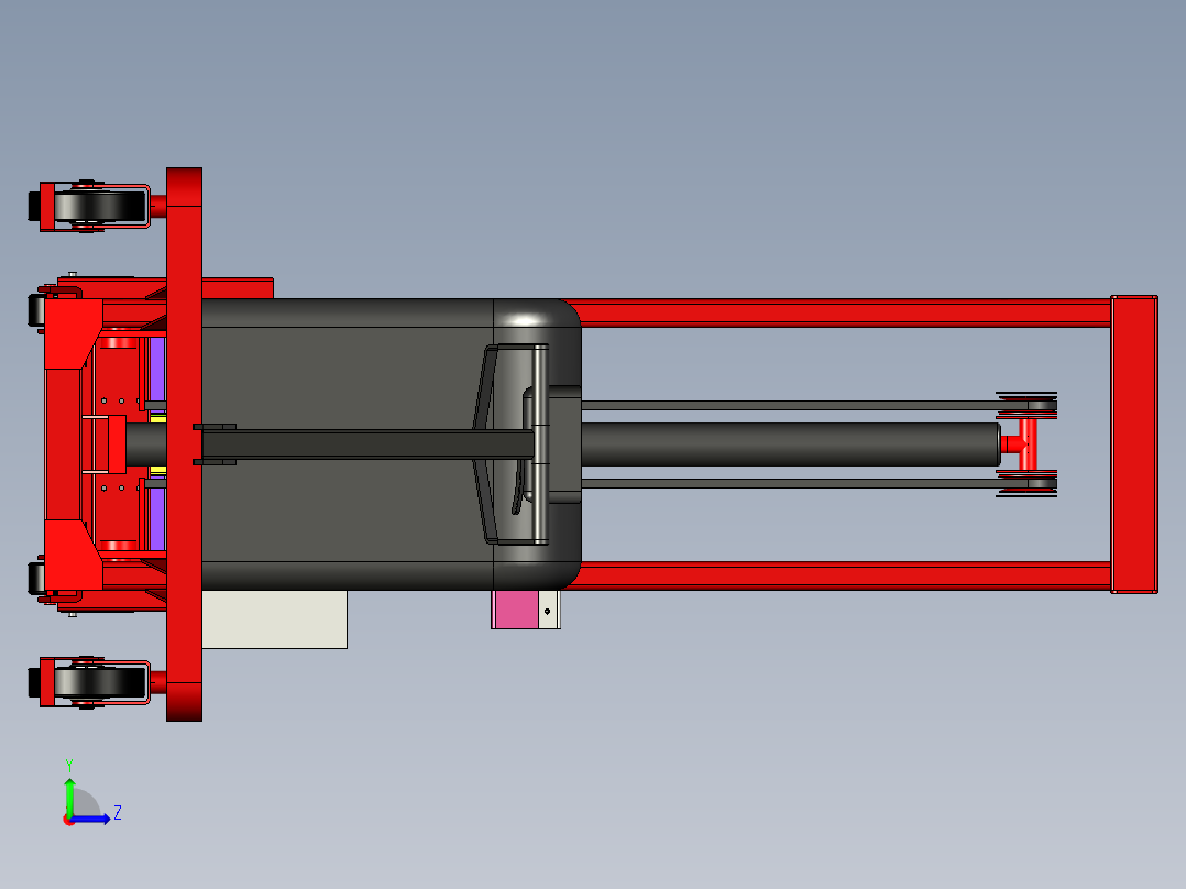 手动提升机叉车左视图