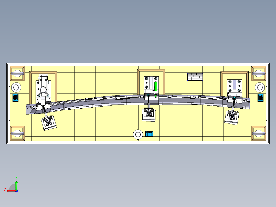 汽车钣金件的固定定位夹具后视图