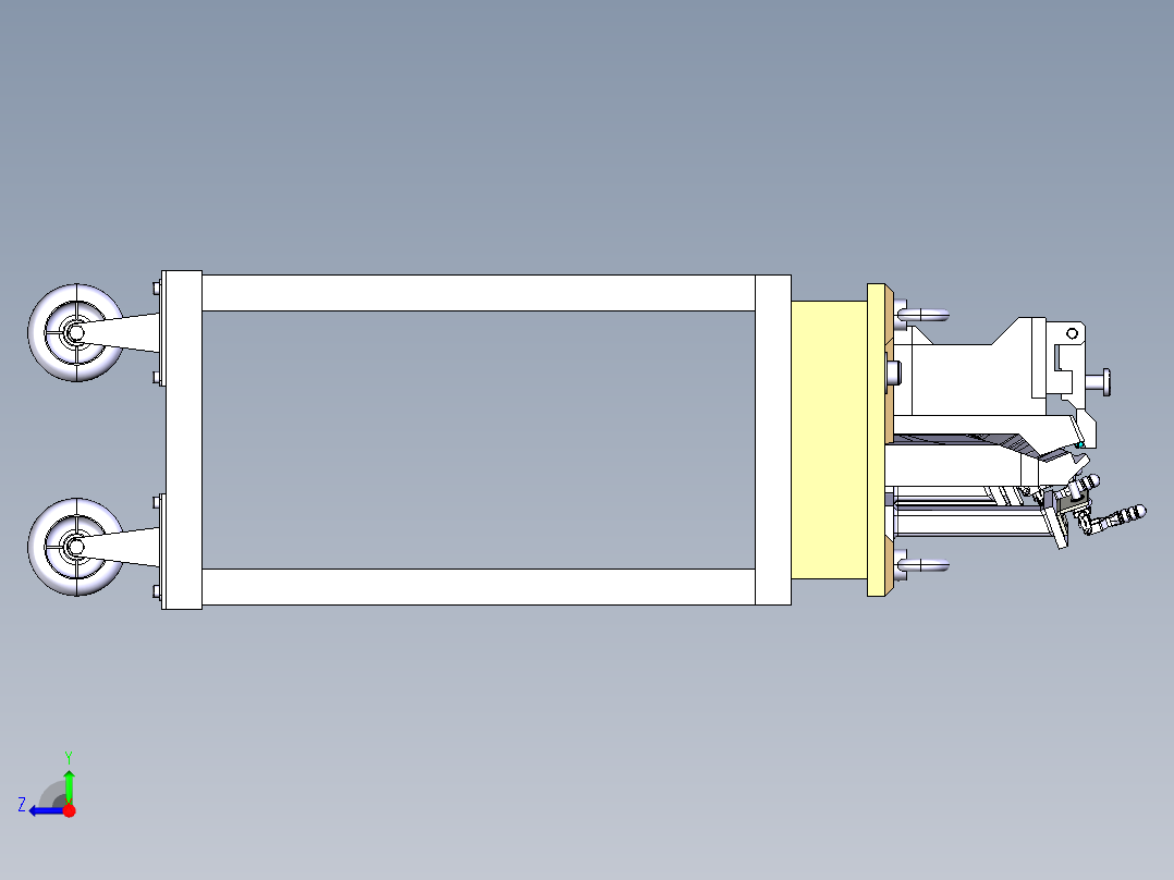 汽车钣金件的固定定位夹具右视图