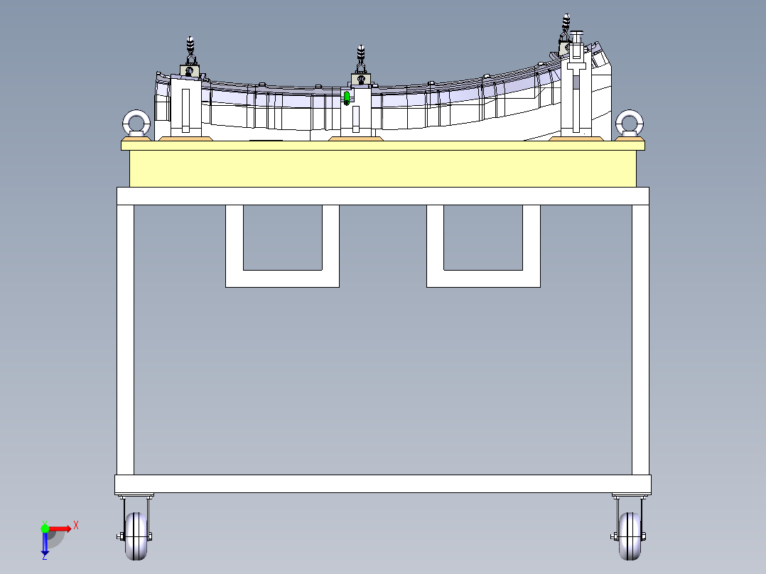 汽车钣金件的固定定位夹具俯视图