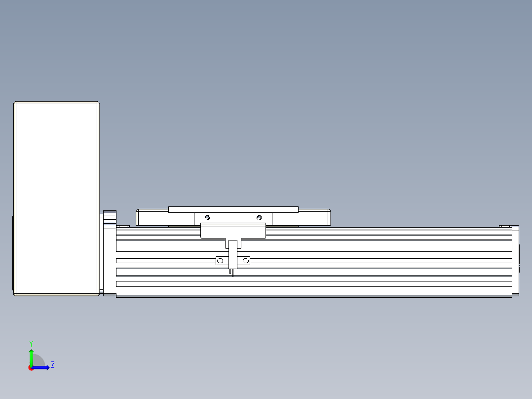 同步带全封闭直线模组TPA-HCB-110D-90-L100-RU-Y-P40-N3左视图