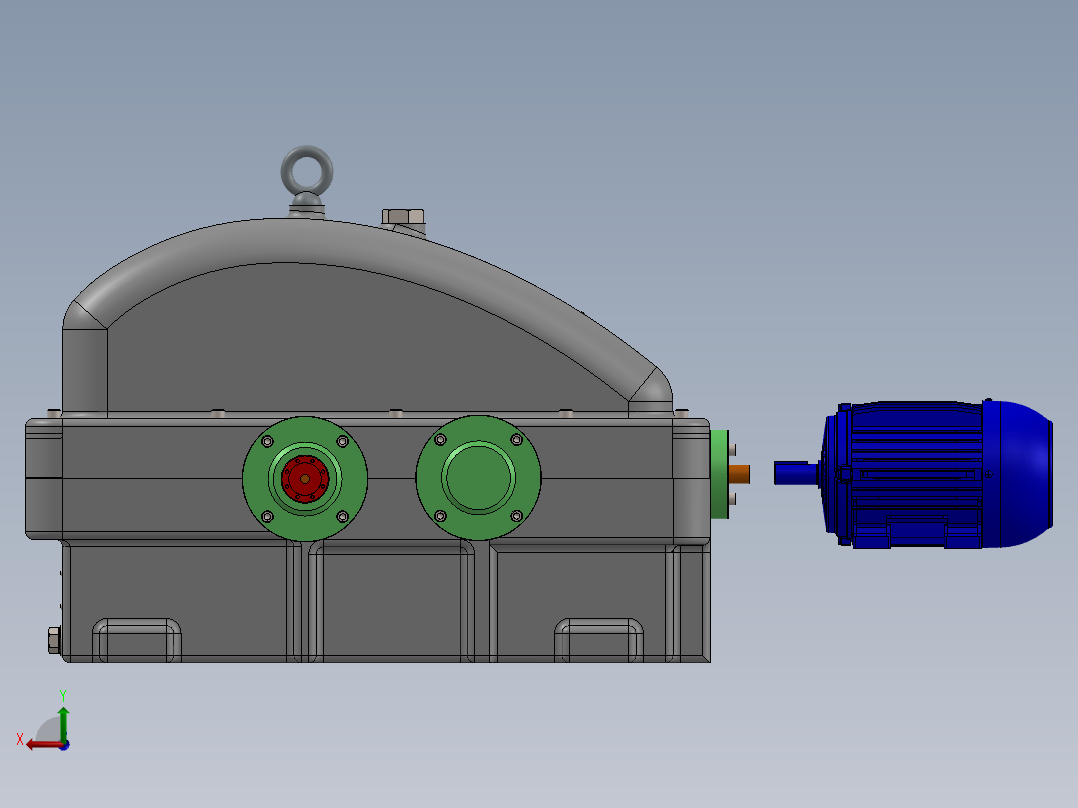 电机与减速机后视图